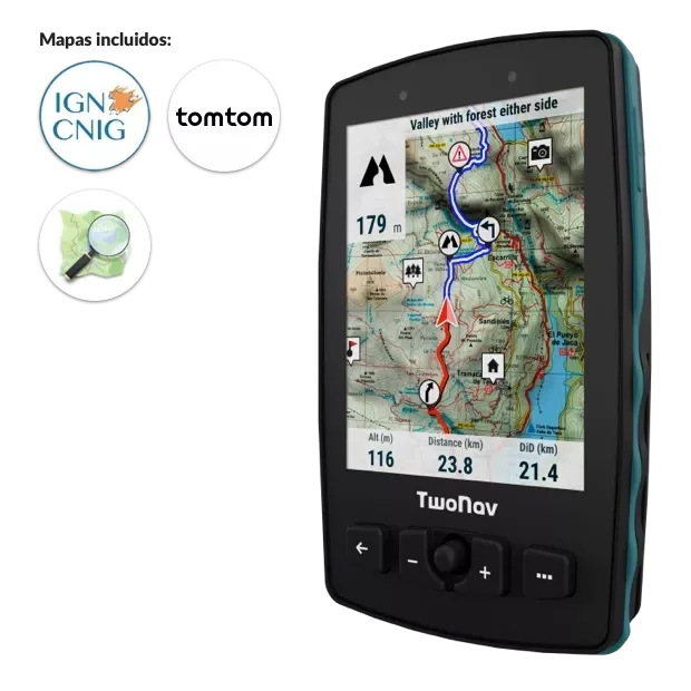 GPS Aventura 2 Plus. El GPS para los deportes más extremos como senderismo y alpinismo. GPS con pantalla muy amplia. Botones físico y táctiles