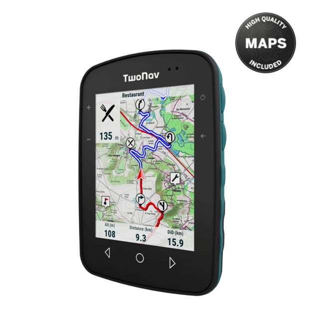 GPS Terra. Salidas de corta duración. GPS con pantalla muy amplia. Botones físico y táctiles. Su fijación también permite usarlo en bicicletas