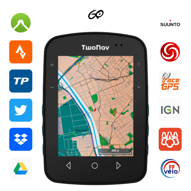 GPS Terra. Salidas de corta duración. GPS con pantalla muy amplia. Botones físico y táctiles. Su fijación también permite usarlo en bicicletas