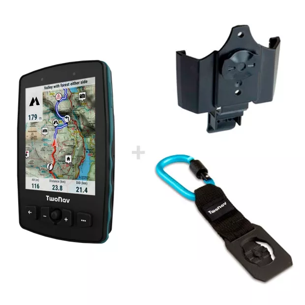Aventura 2 Plus + Cradle Aventura (con QuickLock) + Soporte QuickLock mosquetón