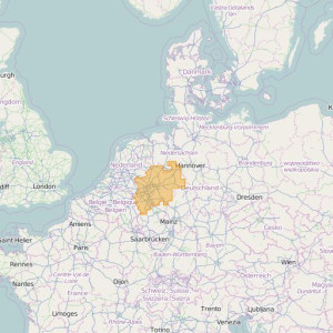 Allemagne Topo Zones North Rhine-Westphalia