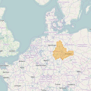 Allemagne Topo Zones Saxony-Anhalt + Thuringia + Saxony