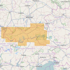 Autriche Topo Zones Vorarlberg + Tirol