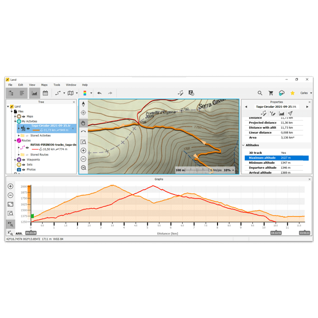 CompeGPS Land von TwoNav, die Software zur Vorbereitung und Analyse von Routen