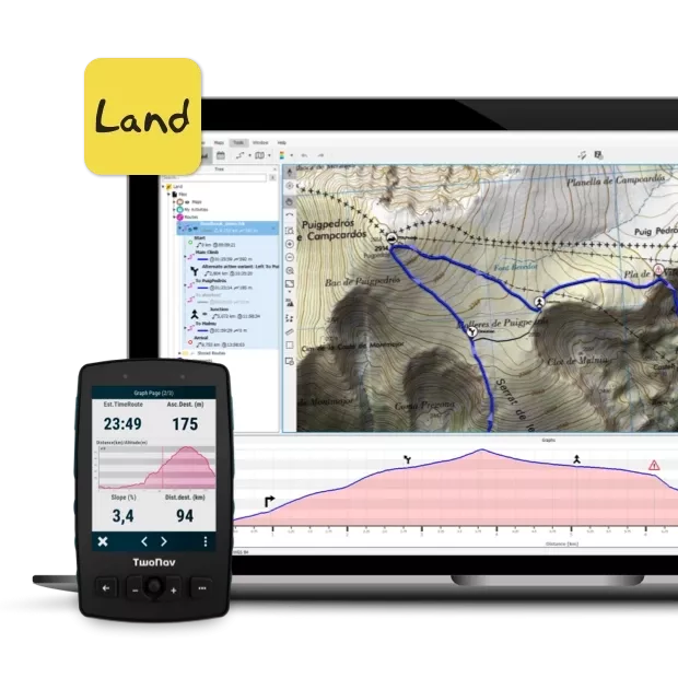 GPS Aventura 2 Plus Motor. Il GPS per gli sport motoristici. Compatibile con Auto, 4X4, Quad e Motore. GPS con schermo molto ampio. Pulsanti fisici e tattili