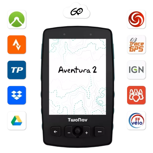 GPS Aventura 2 Plus Motor. Il GPS per gli sport motoristici. Compatibile con Auto, 4X4, Quad e Motore. GPS con schermo molto ampio. Pulsanti fisici e tattili