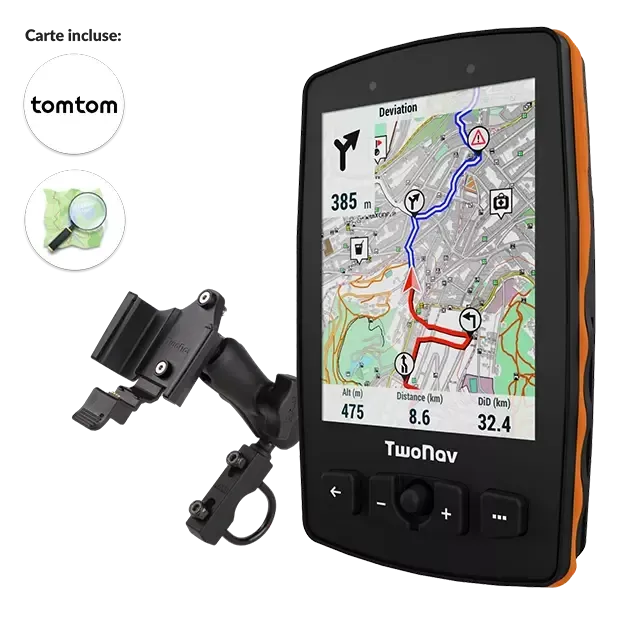 GPS Aventura 2 Plus Motor. Il GPS per gli sport motoristici. Compatibile con Auto, 4X4, Quad e Motore. GPS con schermo molto ampio. Pulsanti fisici e tattili