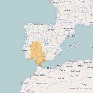 Spain Topo Zones Sur-Oeste