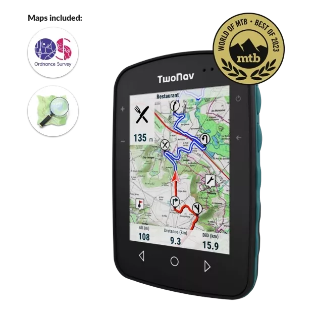 GPS Terra. Short-term outings. GPS with very wide screen. Physical and tactile buttons. Its fixing also allows it to be used on bicycles